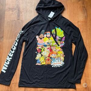 NEW Nickelodeon Black Character Lightweight Hoodie Women’s Medium